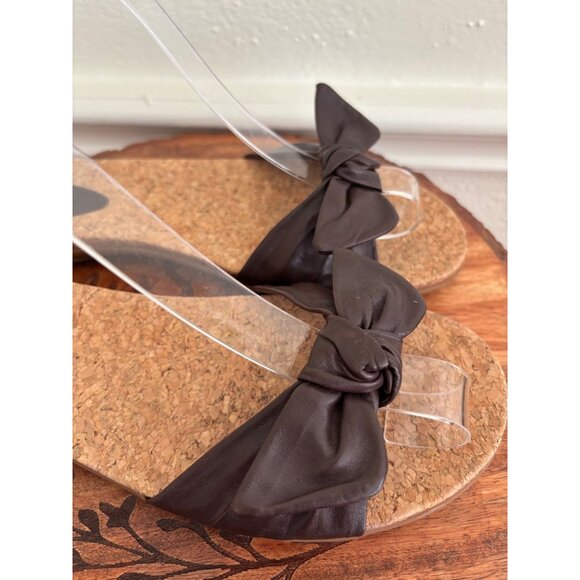 Gianni Bini Bow Slip-On Cork Sandals Womens Size 9.5M - Picture 4 of 10